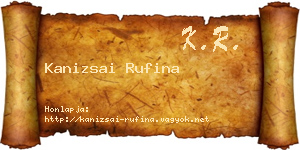 Kanizsai Rufina névjegykártya